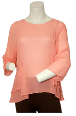 Honey Belle Women’s Flamingo Sheer Long Sleeve Shirt with Ruffles, Size Small