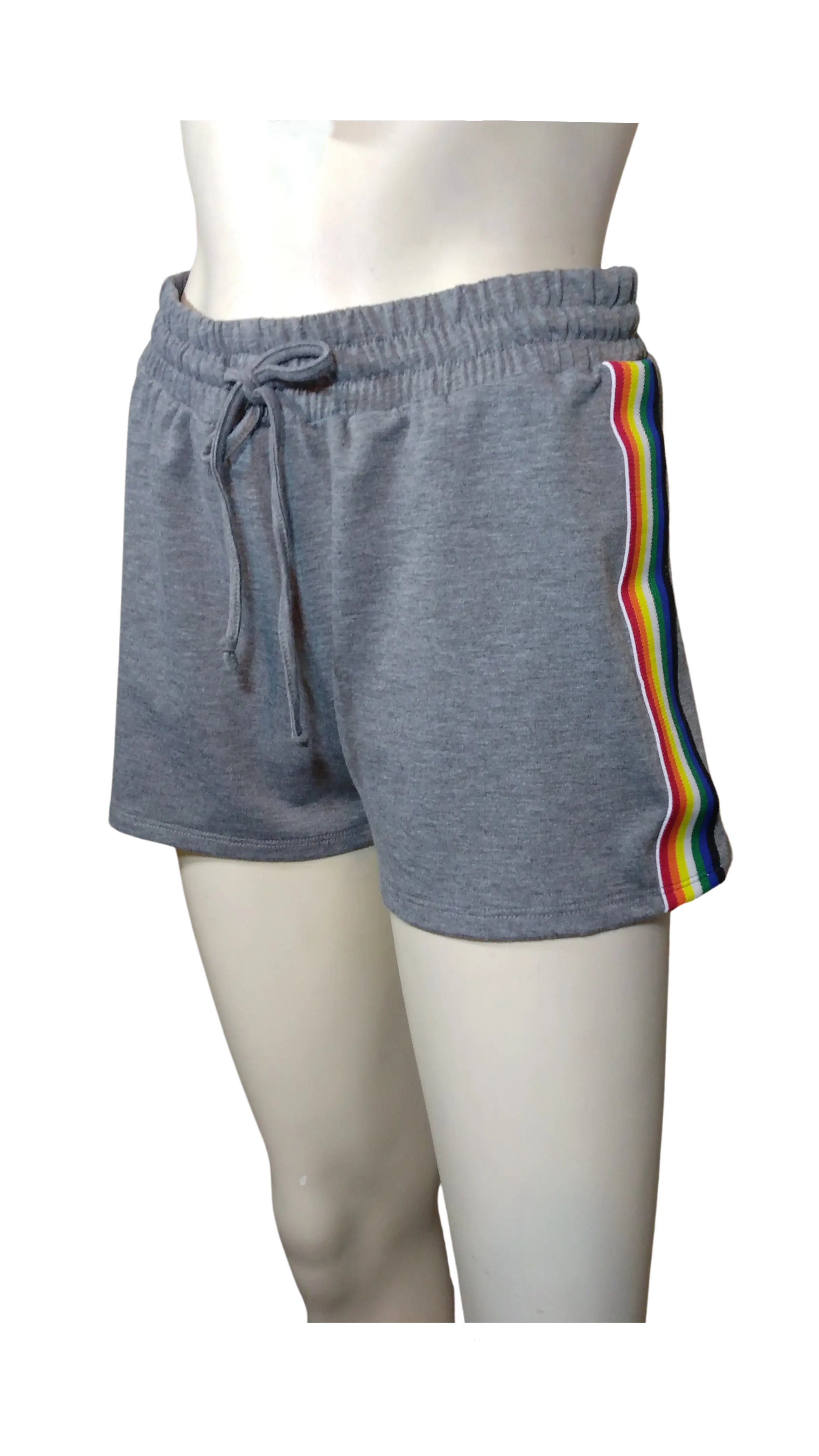 Impulsive Women’s Grey Athletic Shorts with Stripe, Size Large