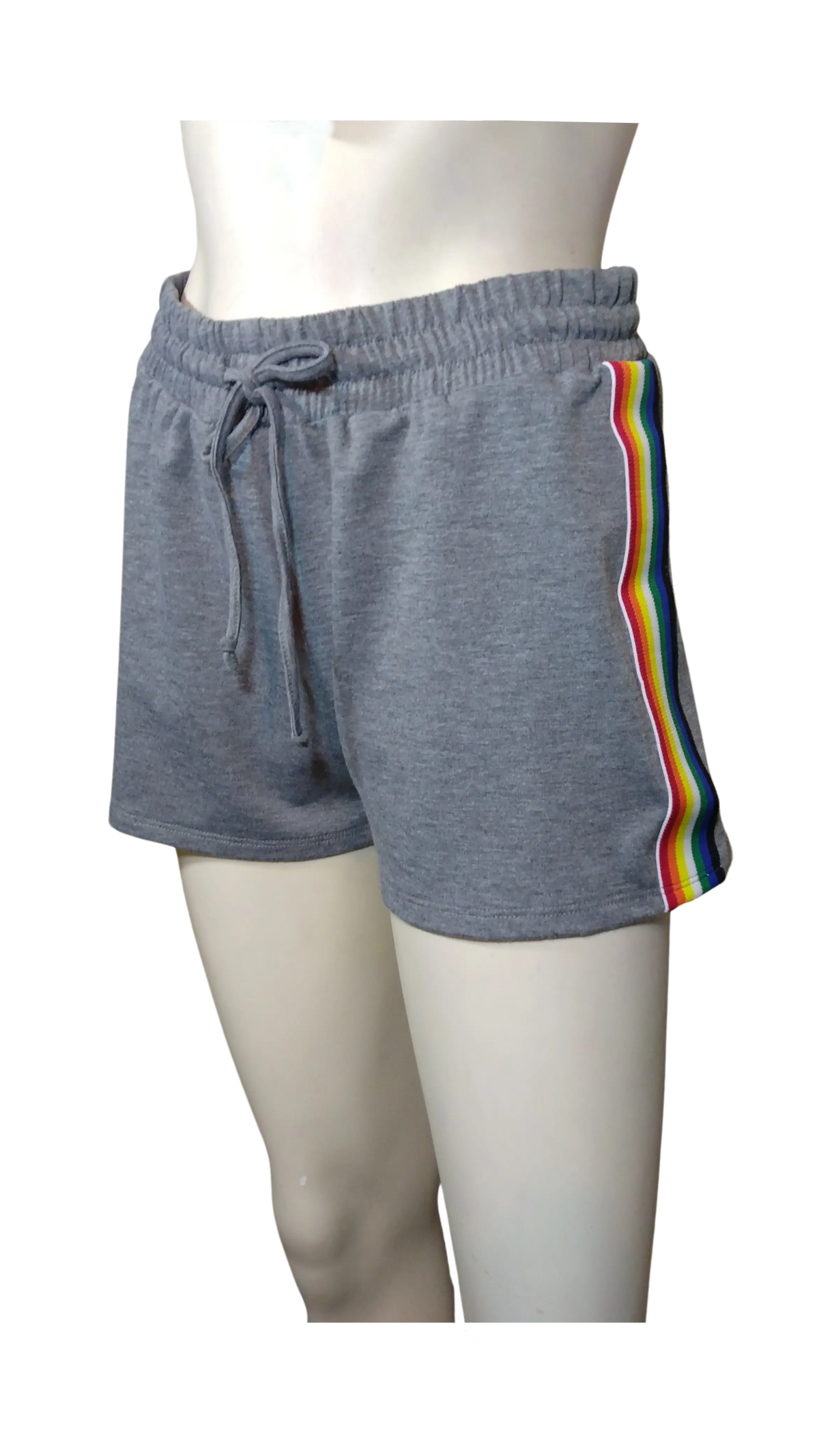 Impulsive Women’s Grey Athletic Shorts with Stripe, Size Large