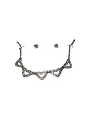 Charter Club Silver-Tone Rhinestone Heart Jewelry Set – Fashion Necklace & Earrings for Women