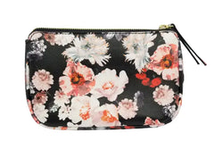 Nine West Black Floral Zip Pouch Clutch (Modified from its Original Design)