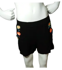 Mika & Gala Girls’ Black Flowered Shorts, Youth Size 10