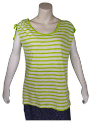 Michael Michael Kors Women’s Lime Green Striped Sleeveless Tee, Size 0X