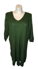NY Collection Women’s Green Long Sleeve Sweater Dress, Size 3X