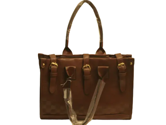 Pleather Dark Brown Handbag