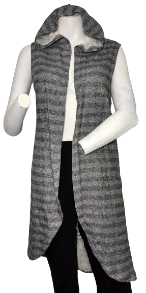 Cleo Apparel Women’s Grey Cut Hooded Vest, Size Small