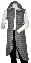 Cleo Apparel Women’s Grey Cut Hooded Vest, Size Small