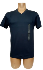 Alfani Men’s Navy Short Sleeve V-Neck Shirt, Size Small