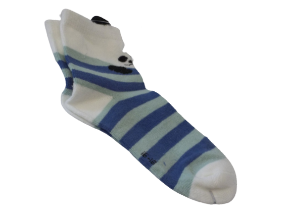 Panda Pattern White/Blue Socks