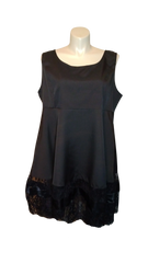Nextmia Women’s Black Sleeveless Dress with Lace Hem, Size 1X