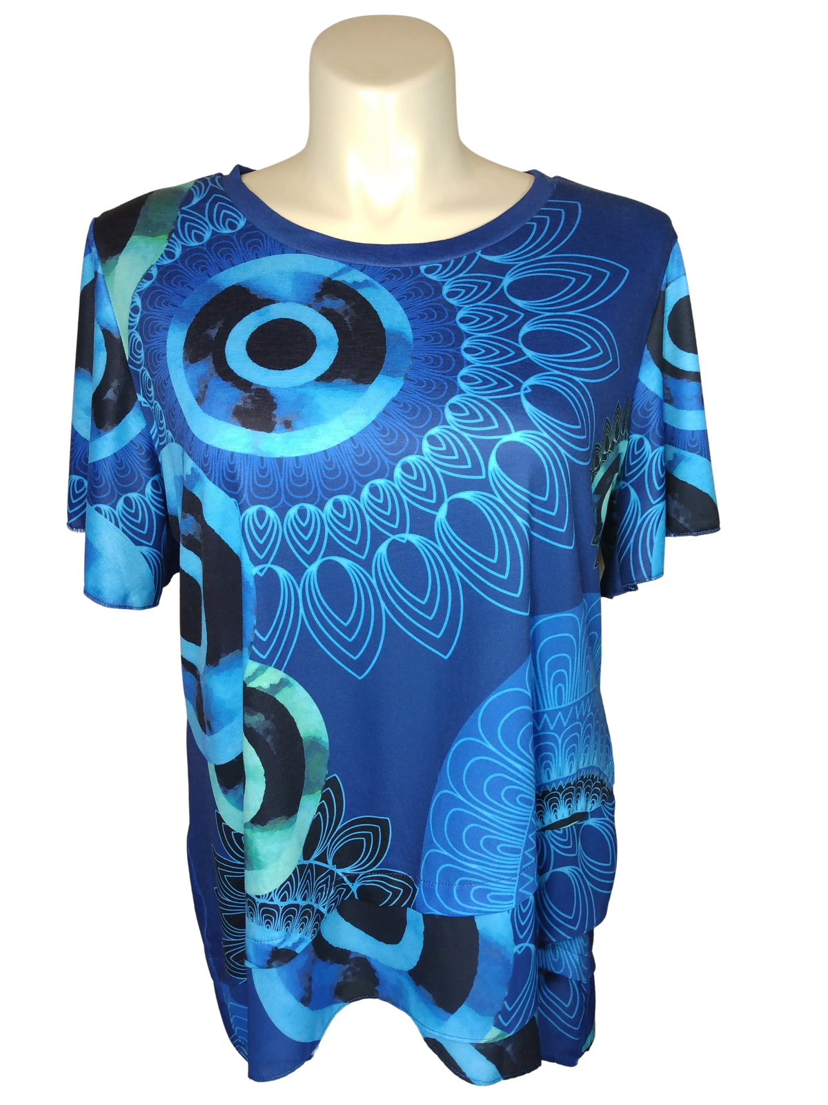 Nextmia Women’s Blue/Black Patterned Top, Size 18