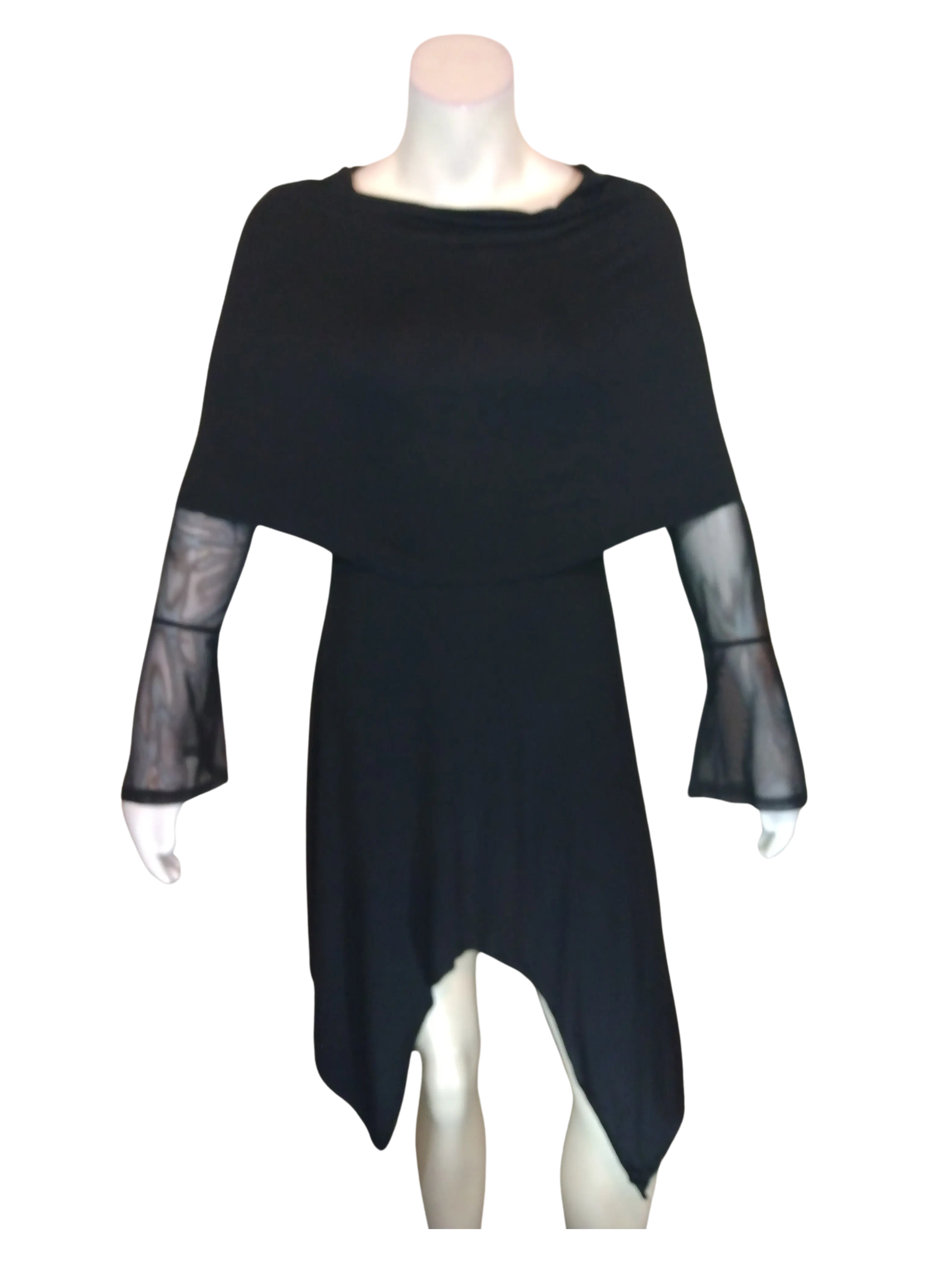 Diva General Collection Women’s Black Cowl Neck Asymmetric Dress, Size Medium