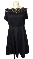 Rosegal Women’s Black 1/2 Sleeve Dress with Lace Accent, Size 5X