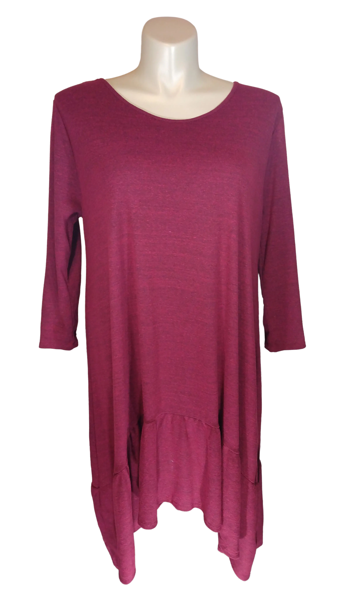Hot Ginger Women’s Maroon Long Sleeve Dress, Size 4X