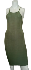 The Hanger Women’s Green Stripes Dress, Size Medium
