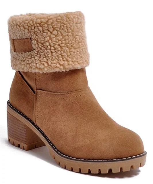 RXFSP Camel Sherpa-Cuff Outdoor Boots