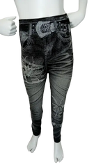 Chuns Girls’ Black/White Palm Tree Leggings, Youth OS