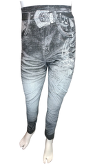 Chuns Girls’ Black/White Flower Leggings, OSFA