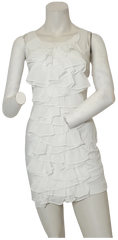 Minuet Women’s White Dress with Ruffles, Size Medium