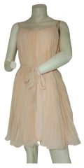 Minuet Peach Pleated Dress with Spaghetti Straps – Small Size Women’s 100% Polyester Summer Dress