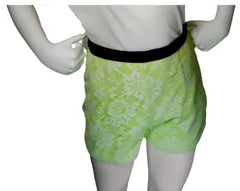 Forever 21 Girls’ Lime Green Shorts with Floral Pattern, Youth XS