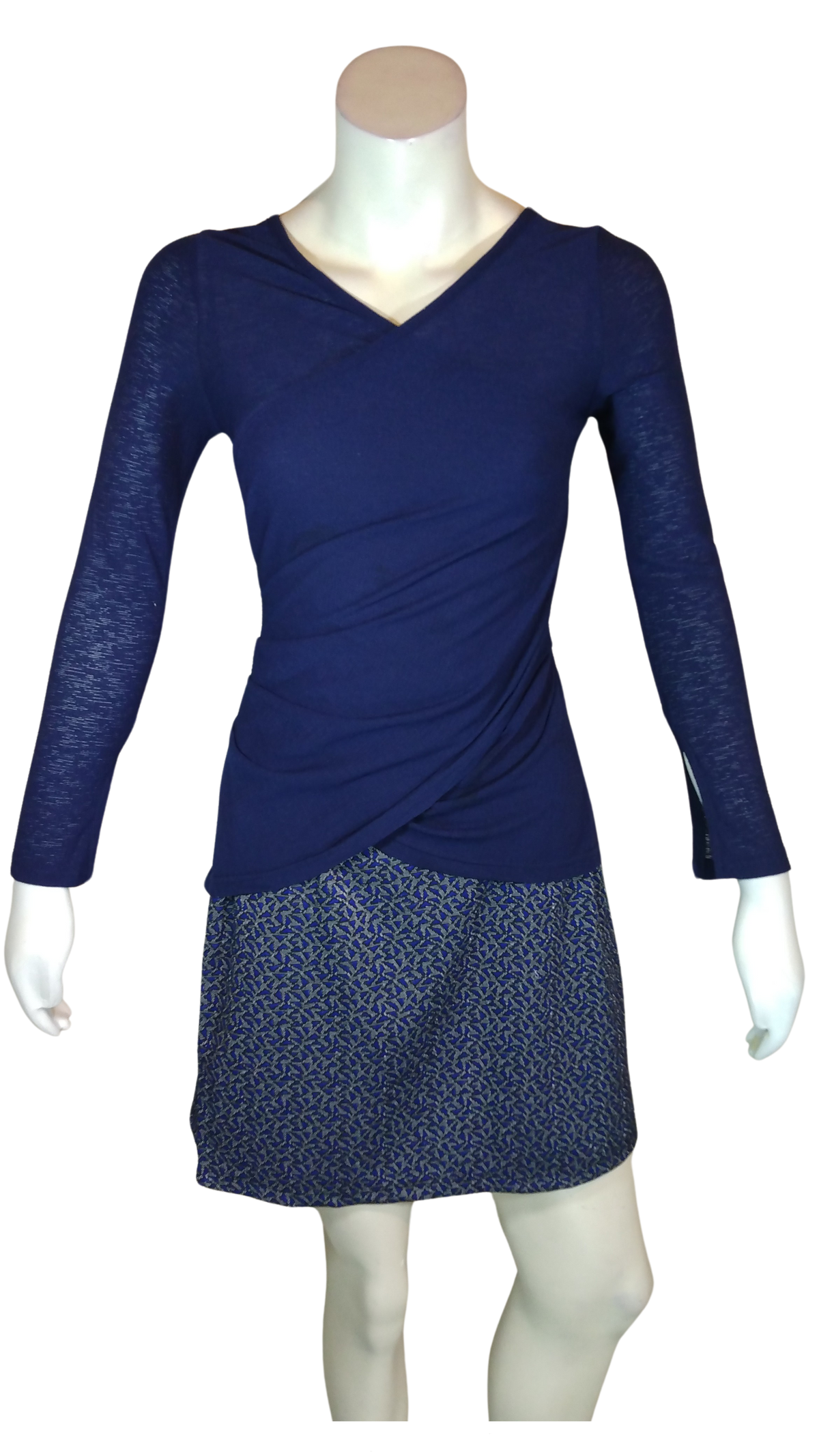 Navy Love J Long Sleeve Blouse
