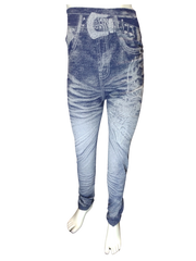 Chun’s Girls’ Blue/White Flower Leggings, OSFA