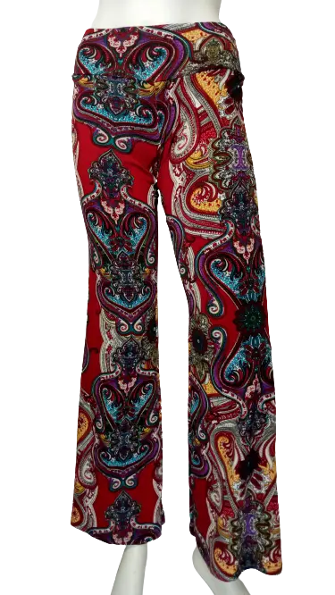 YoYo 5 Girls’ Red Multicolor Leggings, Size Small