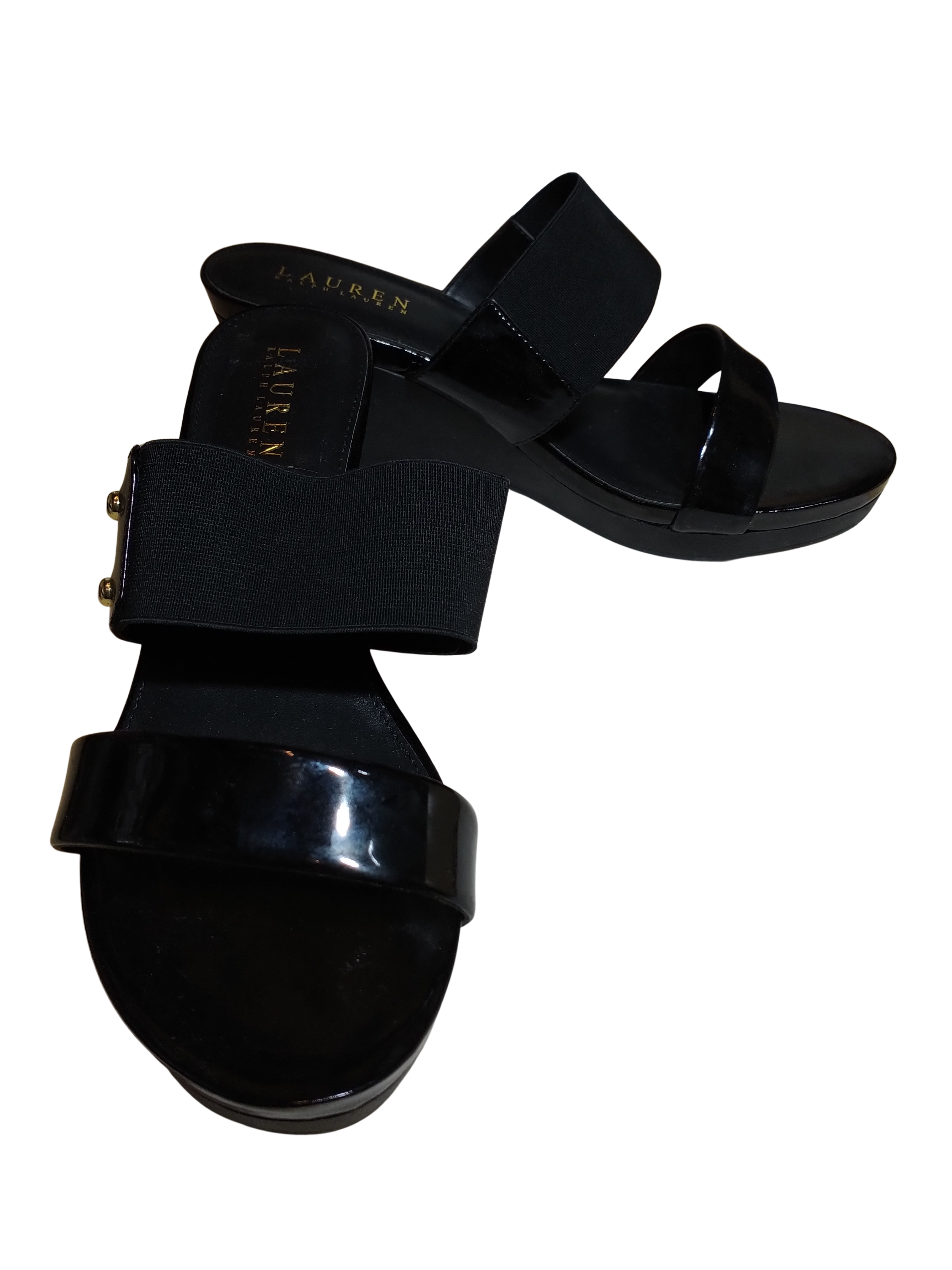 Lauren Ralph Lauren Rhianna Platform Wedge Sandals in Black
