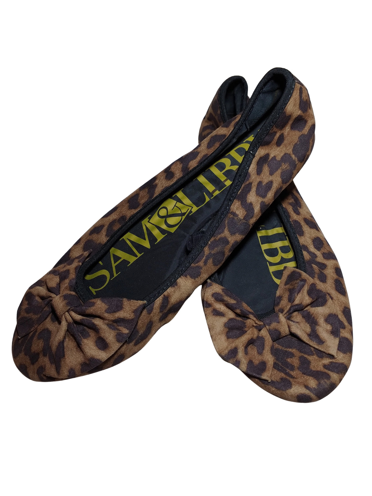Sam&Libby Brown Leopard Flat with Bow - Women's Size 6.5 | Elegant Animal Print Shoes