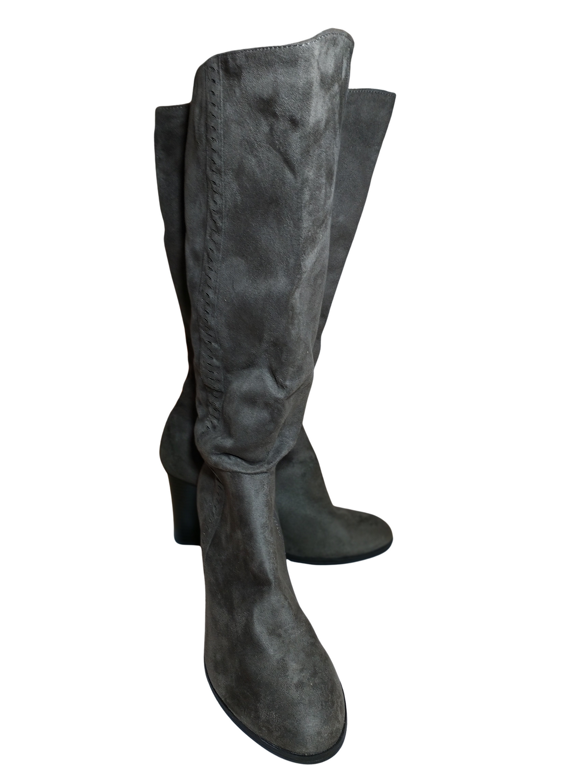 Women Brownish Gray Simply Styled Suede Long Boots