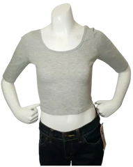 Love In Girls’ Light Gray Crop Top, Size Large