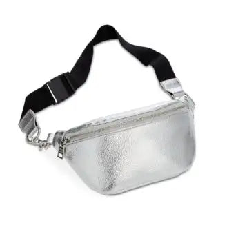 Steve Madden Metallic Pebble Belt Bag In Silver