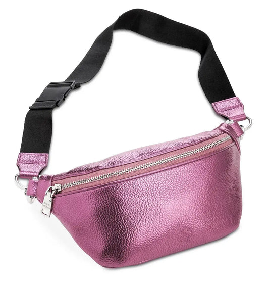 Steven Madden Pink Metallic Pebble Belt Bag
