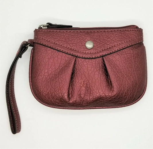 Style & Co Hannah Faux Leather Wristlet Maroon Small
