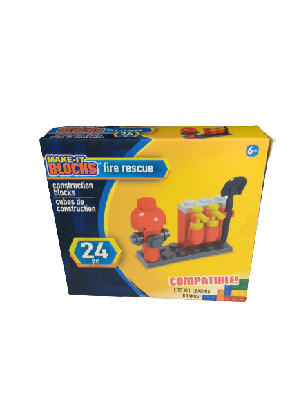 Make it Blocks Fire Rescue Hydrant And Air Tanks - 24 Piece Set