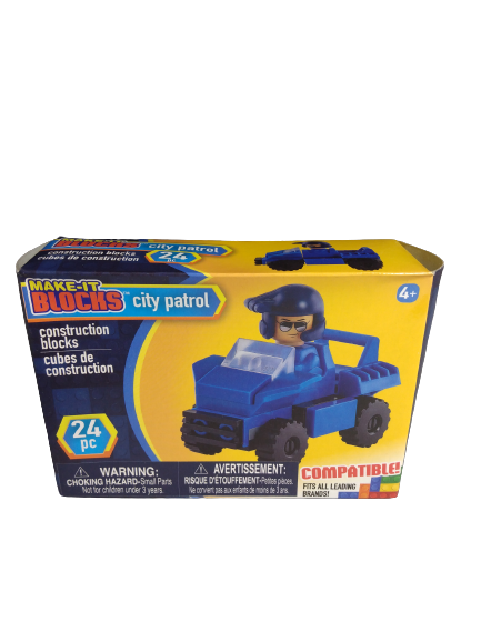 Make It Blocks City Patrol Police Car - 24 Piece Set (Box Is Slightly Crushed)