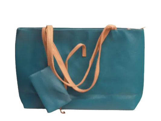 Turquoise Bag and Wallet Set - Unlined