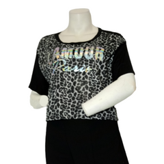 Gray/Black Love J Crop Top