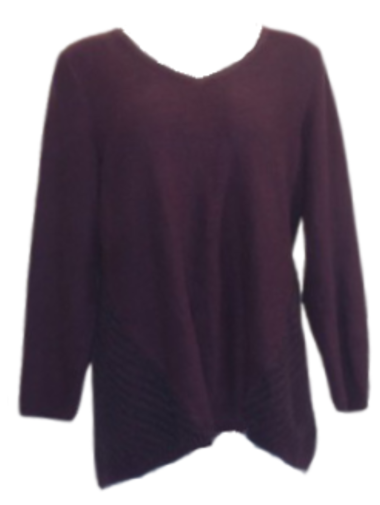 Style & Co. - Horizontal Stripe Edge Sweater Maroon/Black