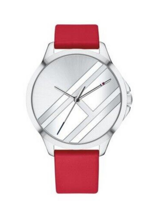 Tommy Hilfiger Women's Red Leather Strap Watch