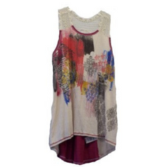 Libertalia Fushia Crochet Tank