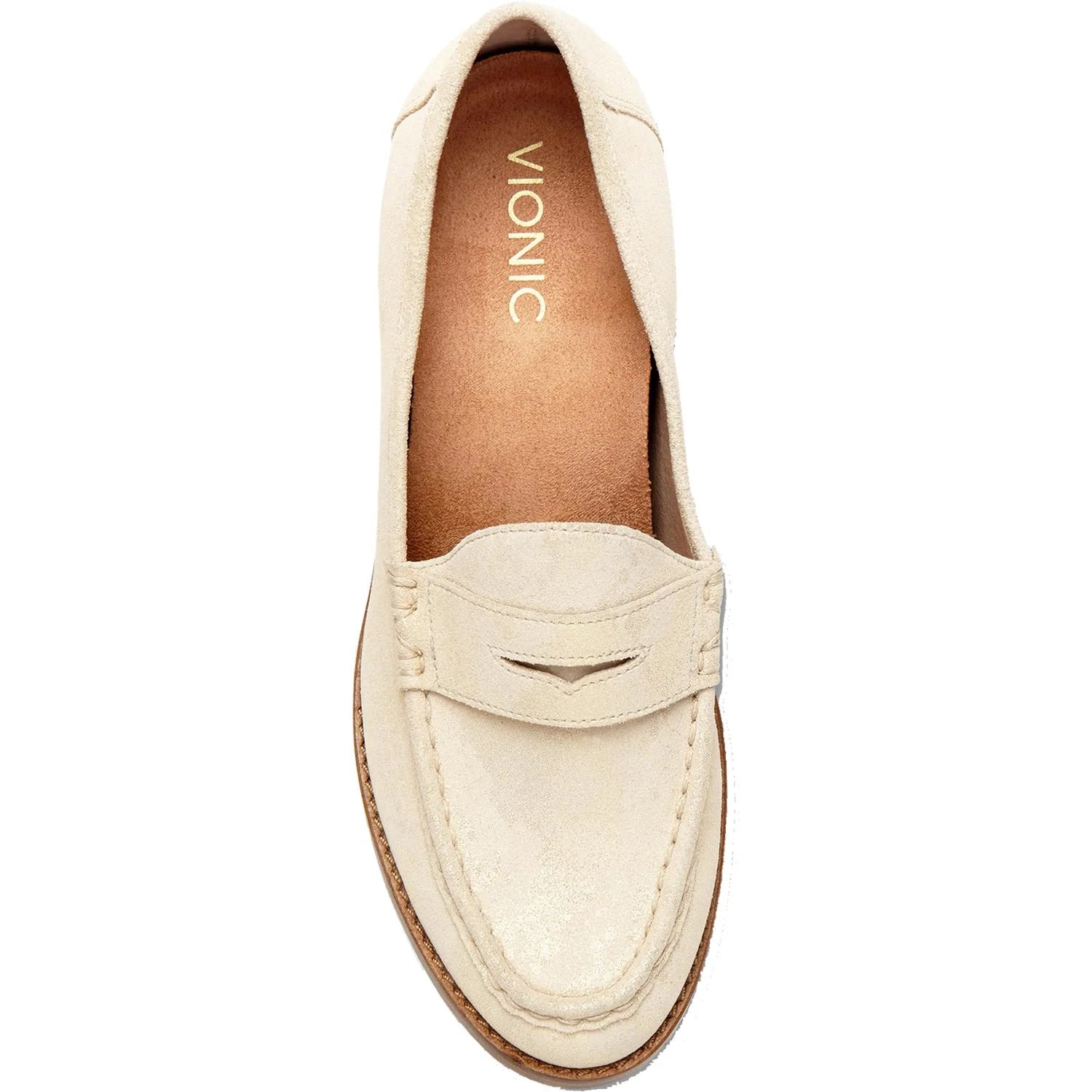 Vionic Light Gold Waverly Nubuck Loafers