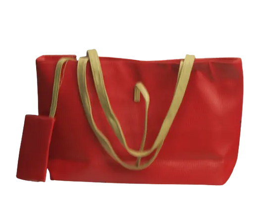 Women Red Bag and Wallet Set - Unlined