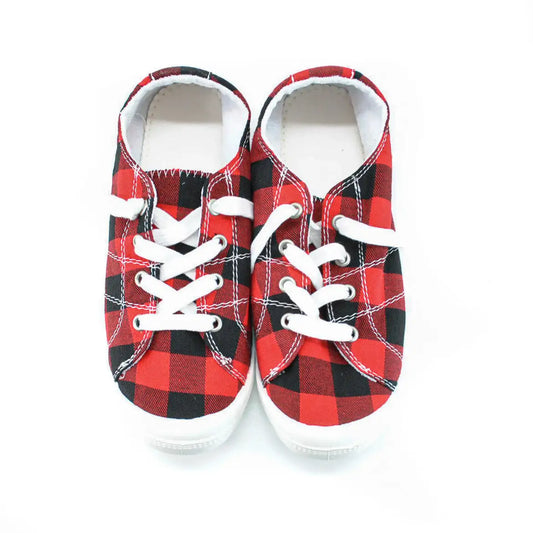 Women Red Buffalo Check Sneaker