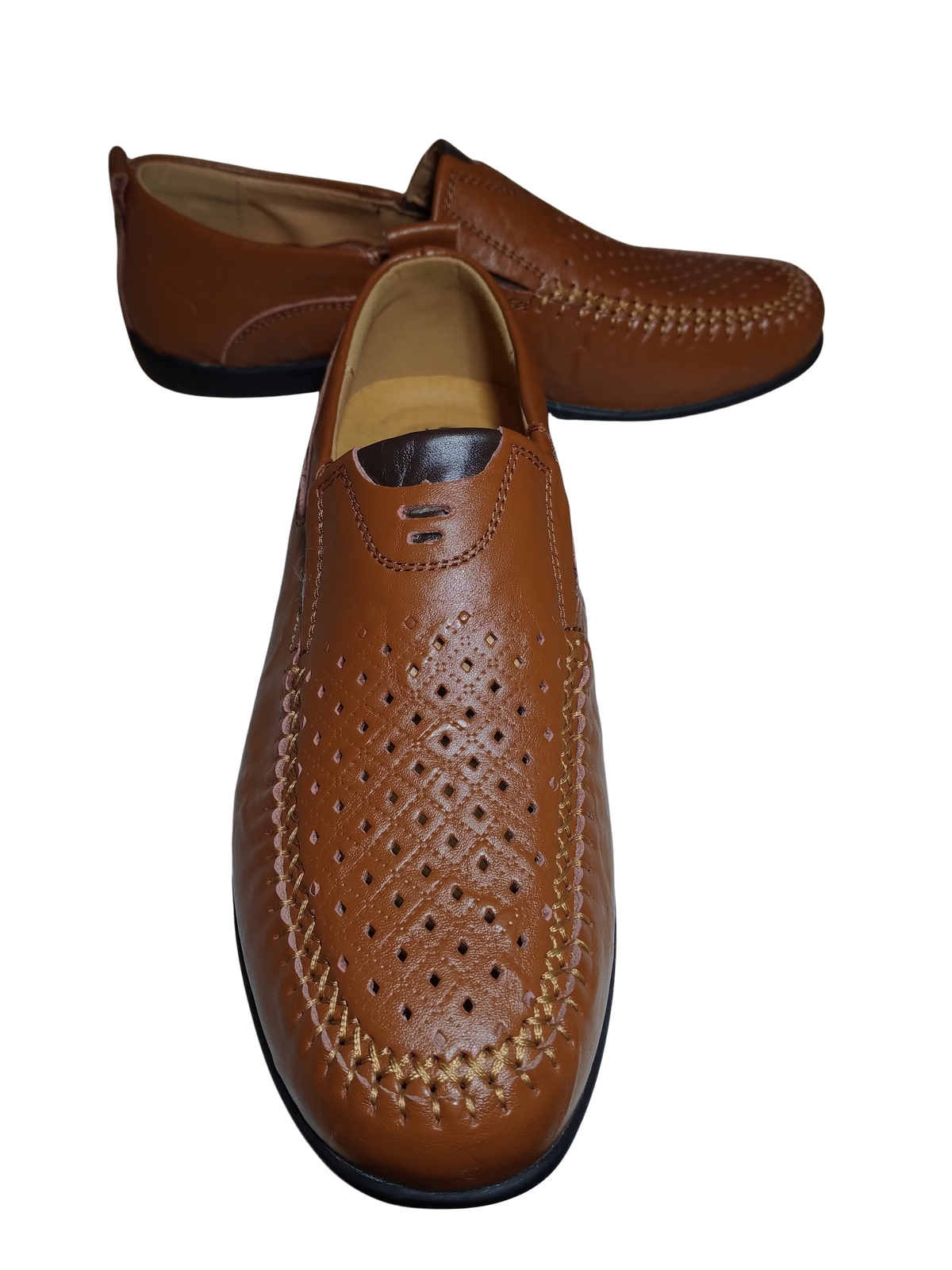 Fashion Light Brown Faux Leather Loafers