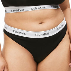 Calvin Klein Plus Size Modern Cotton Thong Black