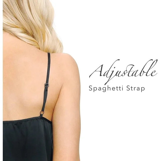 INK+IVY Womens Satin Cami Short Set Black