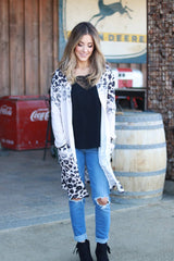 Tickled Teal Sand Cheetah Lightweight Pocket Open Cardigan