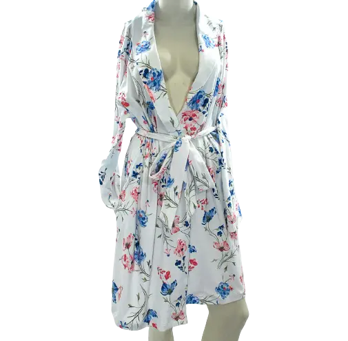 Charter Club Cotton Floral-Print Wrap Robe Angelic Garden